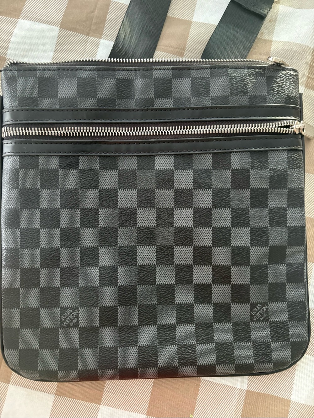 Louis Vuitton Damier Graphite Crossbody Bag in Black and Gray